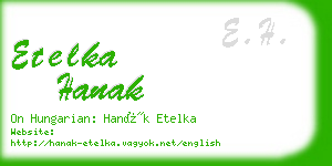 etelka hanak business card